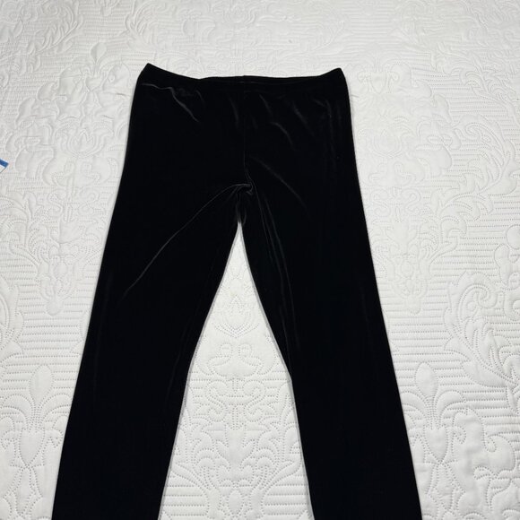 Eileen Fisher Stretch Velvet Ankle Leggings in Black - Size M - Picture 2 of 9
